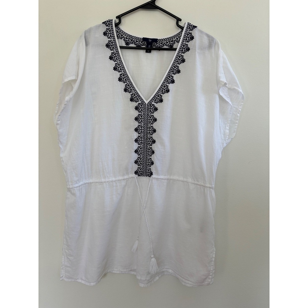 Gap Womens Embroidered Cotton Swim Cover Up Dress 100% Cotton Vacation Beach | M - Picture 2 of 9